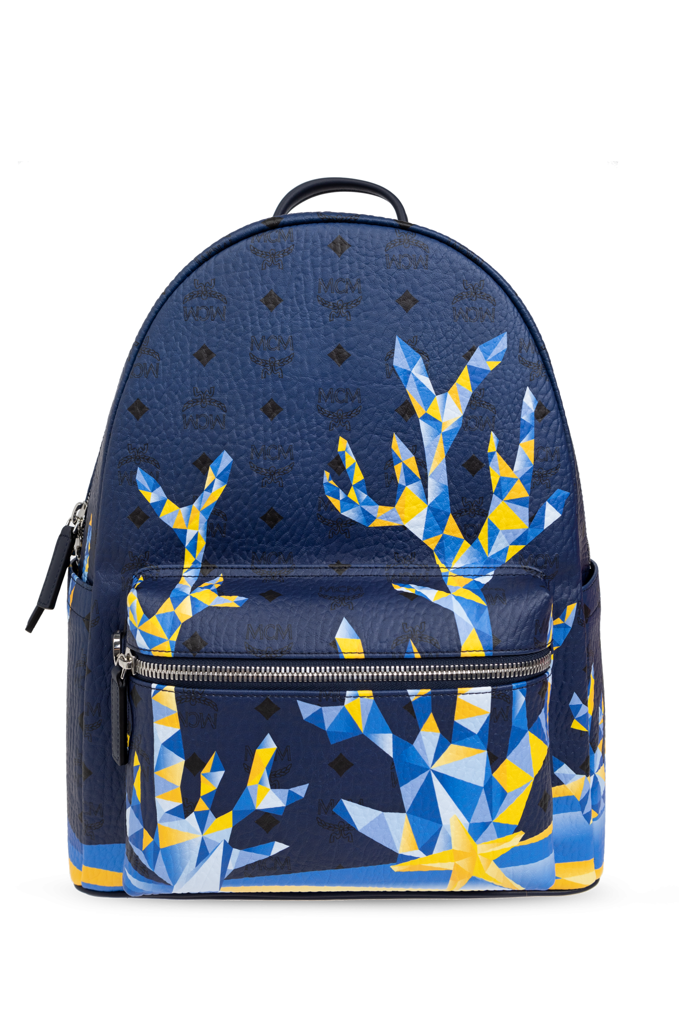 Navy blue Backpack with monogram MCM Vitkac France